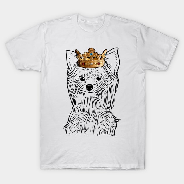 Yorkshire Terrier Dog King Queen Wearing Crown T-Shirt by millersye